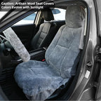 Aegis Cover Premium Australian Merino Sheepskin Car Seat Cover, Easy-Install Summer & Winter Universal Fit for SUV Truck Sedan Most Vehicles (FS-Grey)