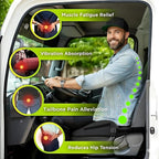 Medium Truck Seat Cushion for Truck Driver Seat Cushion - Upgraded Back Support, CertiPUR-US® Certified - Thick Memory Foam, Pain Relief for Hours of Driving, Trucker Approved Big Rig - Black