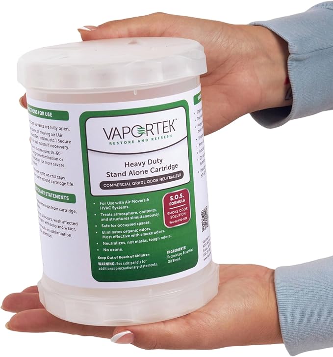 Vaportek Heavy Duty Smoke Odor Neutralizer Stand Alone Cartridge, HDSA 2.0, Smoke Odor Solution, Effectively Remove Smoke Smell in Spaces up to 20,000 Cubic Feet