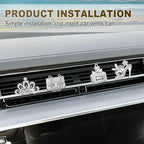 4PCS Bling Air Freshener Vent Clip, Crystal Rhinestone Heels Bag Crown Perfume Bottle Dashboard Air Vent Trim Clips, Cars Accessories Interior Decor (Sliver)
