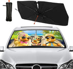 Socira Funny Duck Car Windshield Sunshade Umbrella Foldable Umbrella Sun Shade Windshield Cover Sunshade Duck Car Accessories Blocks Uv Rays Keeps Cool (57" X 30")