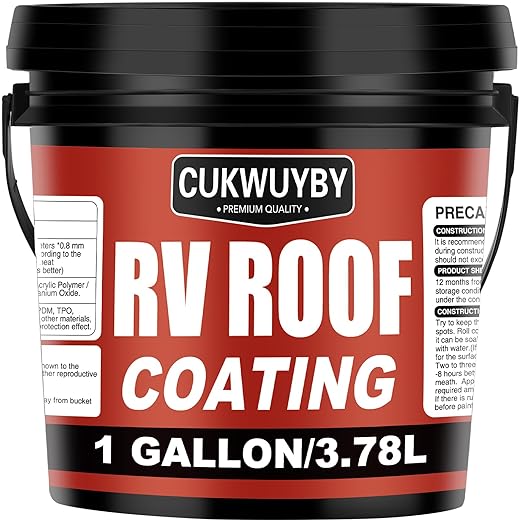 RV Roof Sealant 1 Gallon, RV Roof Coating Quick Drying Solar Reflective, Leak Repair Liquid Flexible Membrane Waterproof Paint for Camper & Travel Trailers(White)