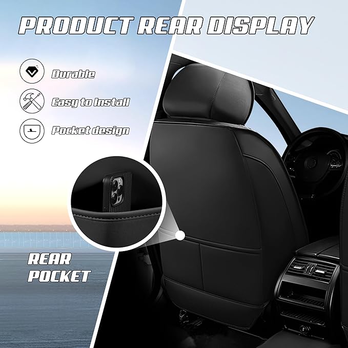 Car Seat Covers Fit for Infiniti g37 2000-2026, Stylish Sport Seat Covers, Waterproof Wear-Resistant Premium Nappa Leather Car Seat Cover.(2 Pcs Front with Pillow/Black Red)