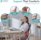 FLORICH Car Seat Cushion and Lumbar Support Pillow for Office Chair Car, Ergonomic Memory Foam, Relieves Back Sciatica Pain, Pressure-Relieving Back Support for Car, Office Chair & Wheelchair - Red