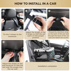 Upgrade Dog Booster Seat for Small Dogs,Small Dog Car Seat with Sturdy Metal Frame and Waterproof Leather Material for Small Pets up 20 lbs,Portable Travel Carrier with Storage Pocket