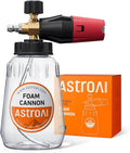 AstroAI Foam Cannon for Pressure Washer, Snow Clear Foam Cannon, Wide Neck Foam Blaster Adjustable Nozzle for Car Wash Accessories, with 1/4 Inch Quick Connector, 1 L Clear Bottle