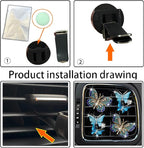 4 Pcs Blue Bling Butterfly Car Air Fresheners Vent Clips Diffuser Vent Clip Rhinestone Diamond Decoration Car Interior Decor Cute Accessories for Women, Automotive Air Fresheners（2 styles）
