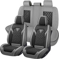 Truck Seat Covers for Ford Bronco 2021-2026, Waterproof Premium Leather Full Coverage Car Seat Cover, Muscle Sport Style Auto Interior Seat Cover Sets (Full Set/Gray Black)