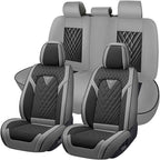 Truck Seat Covers for Toyota Tacoma 2006-2026, Waterproof Premium Leather Full Coverage Car Seat Cover, Muscle Sport Style Auto Interior Seat Cover Sets (Full Set/Gray Black)