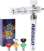 Foam Cannon Pro for Pressure Washer, Thick Snow Foam Sprayer with 5 Nozzle Tips, 1/4" Quick Connect for Thick Sudsy Wash (White)