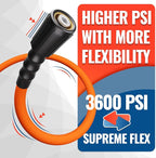 YAMATIC Pressure Washer Hose 50 FT, 1/4 Inch 3600 PSI Power Washer Hose M22, Flexible High Pressure Kink Resistant, Copper Connectors – Replacement Pressure Washing Hose for Car and Outdoor Cleaning