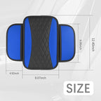 Patchwork Leather Center Console Covers for Cars,Upgraded Arm Rest Cover for Car with Side Storage Pocket for Car Seat Organizer,Middle Console Cover Stylish Car Decoration (Blue)