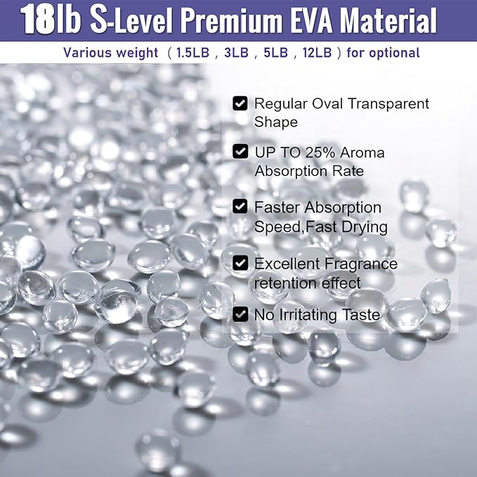 MUBYOK 18lb Premium Unscented Aroma Beads for DIY Car Freshies Eva Beads Bulk Supplies