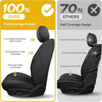 GIANT PANDA Custom Fit Full Set Car Seat Covers for Ford Mustang Convertible 2015 2016 2017 2018 2019 2020 2021 2022 2023 2024 2025 2026, Faux Leather, Black&Red