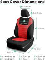 FH Group Automotive Car Seat Covers Front Set Premium 3D Air Mesh Front Seat Covers, Airbag Compatible Universal Fit Interior Accessories for Cars Trucks and SUVs - Red