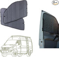 VanEssential Insulated Magnetic Blackout Front Door Window Covers (Pair) Designed for Mercedes-Benz VS30 (Van Years 2019 to Current) - Charcoal Gray