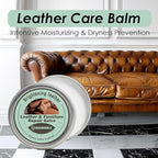 Furniture Salve for Leather & Wood with Boar Bristle Brush, All-in-One Leather Conditioner, Wood Polish & Multi-Surface Restorer for Furniture, Upholstery & Car Vinyl (2)