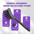 YeewayVeh Pro Tire Cleaning Brush, Stiff Mixed Bristles Tire Cleaner, Short Handle Scrub Brush for Cleaning Sidewalls, Rubber Mats & Wheels, Anti-Deformation Tyre Detailing Tool, Purple/Black