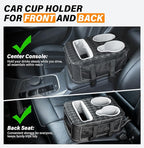 Center Console Cup Holder, Universal Car Armrest Storage Box with Bottle Holder & Tissue Slot & Side Pockets, Car Back Seat Truck Boat Couch Organizer PU Leather