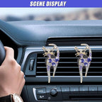 2PCS Car Vent Clips, Bling Cat Air Conditioning Outlet Clip, Crystal Rhinestone Auto Diffuser Clip, Cute Car Accessories for Women, Vehicle Interior Decoration (Blue)