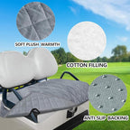 Golf Cart Seat Cover Towel Blanket - Premium Soft Plush Warm Seat Covers for EZGO Yamaha Club Car (Universal Fit) Anti-Slip, Washable Golf Cart Accessories & Gifts for Men Women 51" x 30.5".Grey
