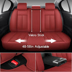Leather Car Seat Covers,Car Seat Covers Full Set,Automotive Seat Covers 6 Seats,Fit for Most Cars SUV and Most Sedans Red