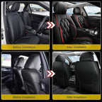 AOMSAZTO Front Seat Covers Fit for Toyota RAV4 2007-2026 Waterproof Faux Leather Car Seat Cover Compatible with Airbag(2PCS Front, Black&Red)