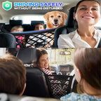 DYKESON Pet Barrier Dog Car Net Barrier with Car Mesh Organizer Baby Stretchable Storage Bag Universal for Cars, SUVs -Easy Install,Safer to Drive with Pets and Children, 3 Layer S