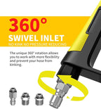 POHIR Pressure Washer Gun 5000 PSI &12 gpm with Nozzle Tips & 1/4'' Quick Connector, Swivel Design Power Washing Gun for Gas Power Washer(Gun+Nozzle)