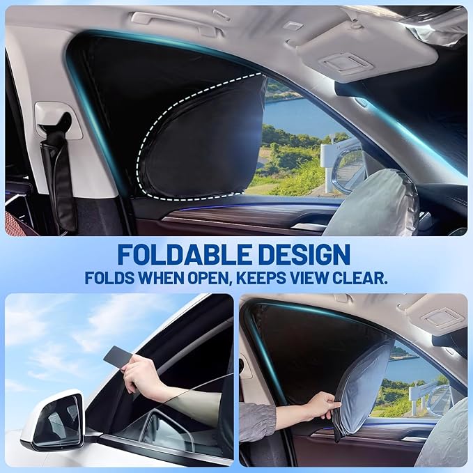 Car Window Shades for Ford Bronco Sport 2021-2025 Accessories - Full Set 8PCS Side Window Sunshades with Memory Frame & Blackout Fabric, Privacy UV Shield for Camping/Travel
