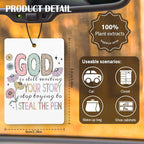 Pastel Christian Car Air Freshener 4 Pcs, Inspirational Religious Faith Based Bible Verse Hanging Air Freshener for Cars Closet Drawer Books, Christian Car Accessories for Women Girls