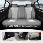 Coverado Car Seat Covers Full Set, Nappa Leather Seat Covers for Cars, Car Seat Protector Car Seat Cushion, Front and Back Seat Protectors Cushions Universal Fit for Most Cars (Gray&Light Gray)