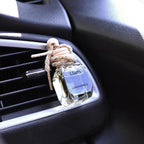 Llum Lemongrass Hanging Car Air Freshener – Luxury Automotive Perfume Diffuser 10ml (0.34 fl oz), Long-Lasting Fragrance, Alcohol-Free Non-Toxic Scent, Glass Bottle With Wood Cap & AC Vent Clip