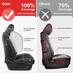 Fit for 98% of Mercedes Benz Car Seat Covers, Premium Nappa Leather Seat Cover, Fully Wrapped Protect Modern Style Seat Cover (2-Seat Standard, Black & Green)