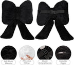 2 Pack Bow Car Headrest Pillows Plush Car Neck Pillows for Travel Driving Office Chair Head Support Cushions, Also Cute Car Decor Accessories (Black)