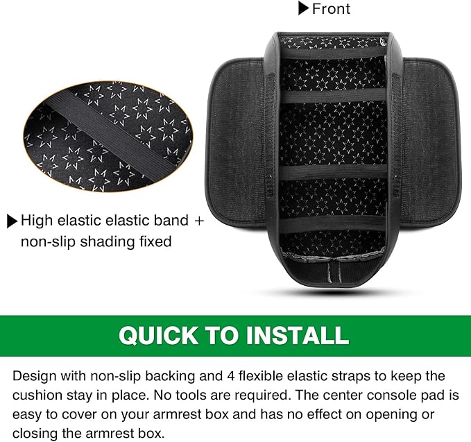 Shademax Center Console Cover Car for Toyota 4Runner 2024 2023-2020 Accessories, Automobile Armrest Cover Cushion Pad PU Waterproof with Side Storage Pocket for Console Lid Protector Anti-Scratch