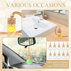 50 Pcs Employee Appreciation Gift Bulk Car Diffuser Air Freshener Ornament Hanging Empty Glass Essential Oil Bottle for Coworker Teachers Nurse Volunteer Staff Thank You Gift (Diamond)