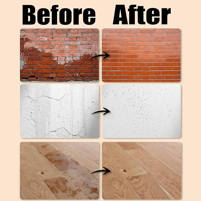 Hensire Clear Waterproof Sealant – 17oz Water-Based Transparent Waterproof Coating for Indoor & Outdoor Use, Bathroom, Concrete, Stone, Wood Surfaces