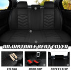 Car Seat Covers for Mitsubishi Outlander 2003-2025, Premium Nappa Leather Car Seat Cover, Stylish Sport Seat Covers， Automobile Seat Cover Sets.(Luxury 5 Seats/Pure Black)
