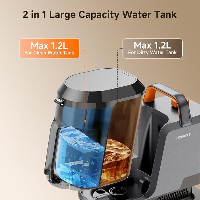 Uwant Portable Carpet and Upholstery for Deep Cleaner, 18Kpa Carpet Cleaner Machine for Cars, Pets with Cleaning Tool and Self Cleaning for Spot, Rug, Couch