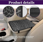 Leopard Cheetah Print African Animal Hunting Auto Center Console Armrest Pad, Car Center Console Cover, Auto Accessories Soft Comfort Armrest Cover Cushion Mat for Most Cars (Black leopard print)