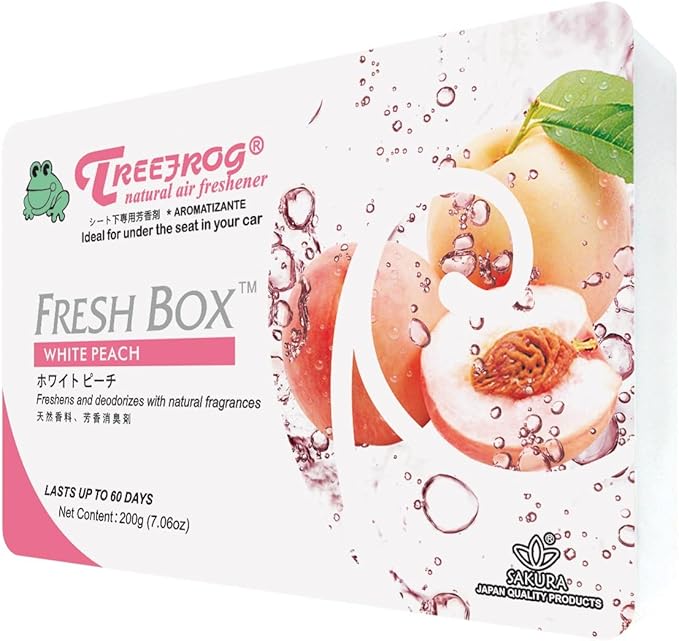 Treefrog Fresh Box (aka Xtreme Fresh) 6 Pack Assorted Scent Car Air Freshener (Apple Squash, Lemon, New Car, Marine, White Peach, Black Squash Scents)