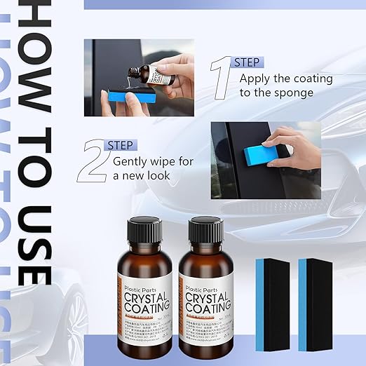 Acssart Plating Refurbishing Agent, Crystal Coating for Car Plastic Parts,Car Plastic Plating Refurbishing Agent,Nano Coating Agent,Cars Plastics Restorer for DIY, Automotive, 30ml(3pcs)