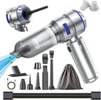 Portable Car Vacuum - 22000PA Cars Vacuum Cleaner High Power 4 in 1 Compressed Air Duster & Air Blower & Pump Hand Held Vacuums Cordless with Brushless Motor for Car Home Office Blue