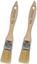 Set of 2 1 Inch Flat Paint Brushes - High European Quality - Natural Bristles - for Home, Wood, Walls, Art, Trim & Furniture - for Acrylic, Oil, Stain, Chalk & Latex Paints