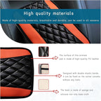 Car Center Console Cushion Pad, Universal Leather Waterproof Armrest Seat Box Cover, Comfortable Auto Armrest Cover Protector, Car Interior Decor Accessories for Most Vehicles (Black & Orange)