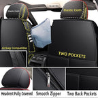 CAPITAUTO Leather Car Seat Covers, Waterproof Faux Leatherette Cushion Cover for Cars SUV Pick-up Truck Universal Fit Set for Auto Interior Accessories(2 Front Red&Black)