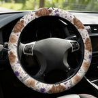 Highland Cow Print Steering Wheel Cover Car Accessories for Men Women with 2 Air Freshener, 15 Inch Anti-Slip Steering Wheel Covers Universal Fit