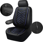 CAR PASS 3D Foam Faux Leather Car Seat Covers Front Seats,Waterproof Leather Front Seat Cover for Car,Universal Fit for SUV Truck Sedan Automotive,Armrest Airbag Compatible Anti-Slip, Black and Blue