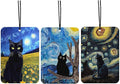 Black Cat Air Freshener Hanging 3Pcs Cute Cats Decortion Car Accessories for Women, Black Cats Lovers Moms Gifts for Women Cat Cars Mirror Decor Interior Aesthetic(Lavender)